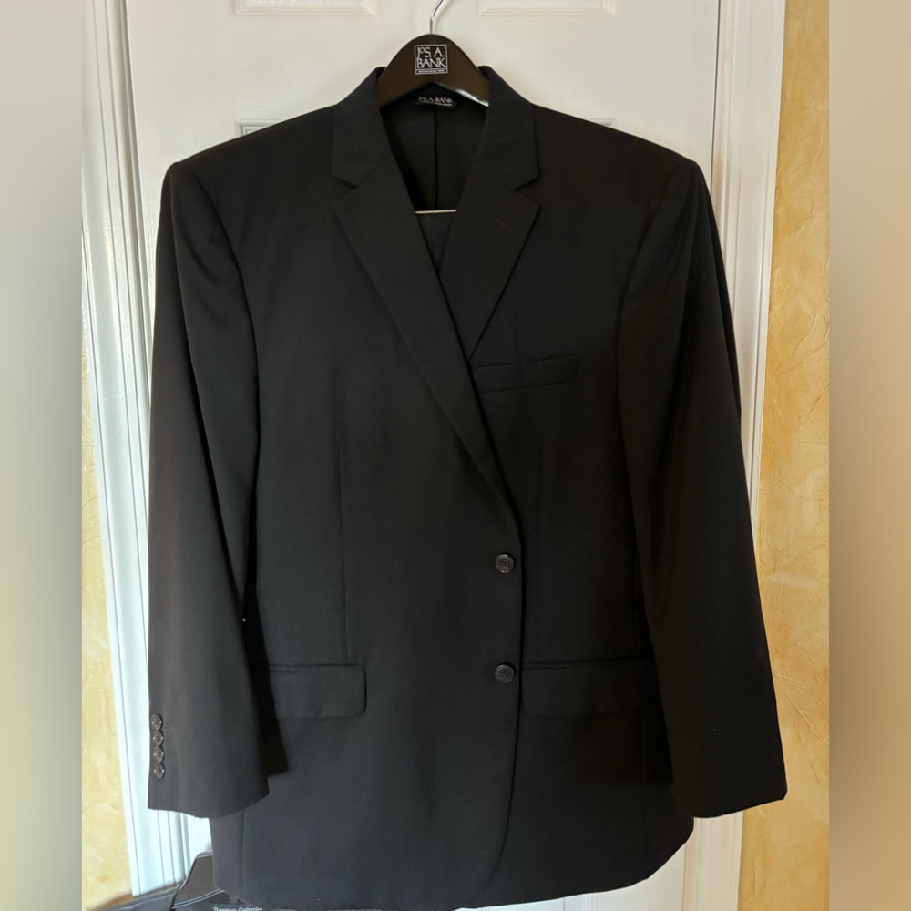 Jos A Bank Black travelers collection suit